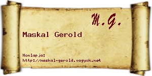 Maskal Gerold névjegykártya